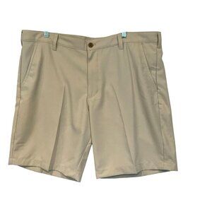 Izod Men's Flat Front Bermuda Golf Shorts Sz 40 in Light Tan Activewear Outdoors